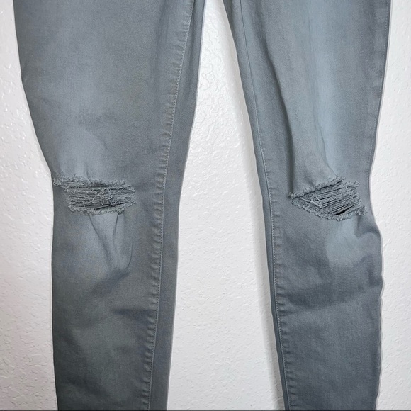 Joe's Jeans Women 27 Skinny Ankle Gray Alloy Distressed Denim Raw Hem Stretch C - Picture 3 of 8